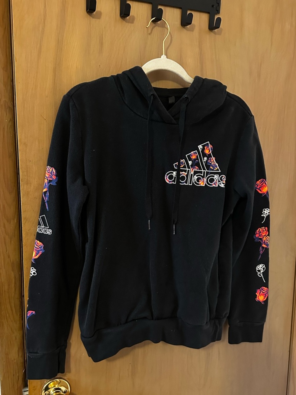 adidas Black Hoodie with Drawstring